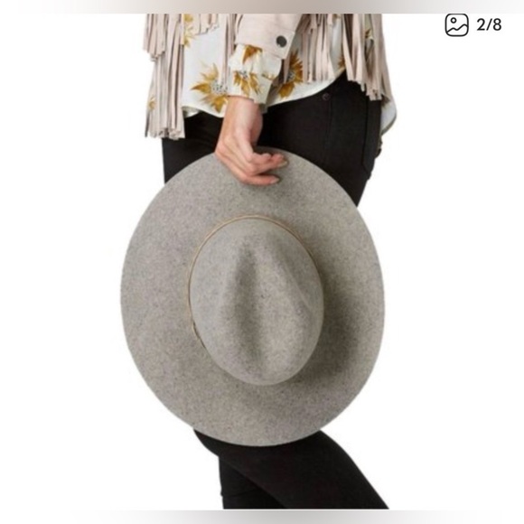 Rag & Bone Grey Oxford Wide Brim Wool Fedora Hat sz medium M
